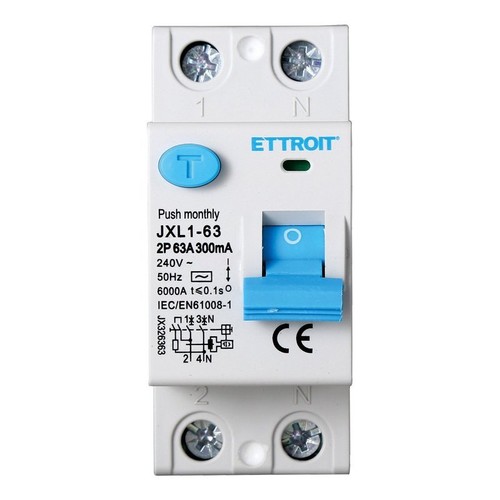 Interruttore Differenziale Puro ELEKTRONOVA 2P C63 63A 6kA 30mA, 2 Moduli DIN Per Impianti 220V