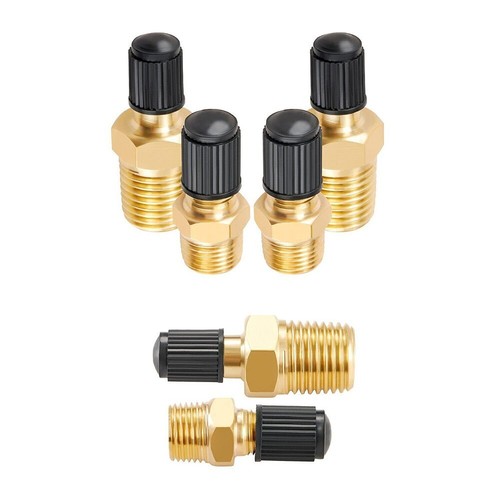 Air Tank Fill Valve Yellow&Black 1/4\" NPT 4 Pc 4 Pc/set 4pcs 4pcs/set