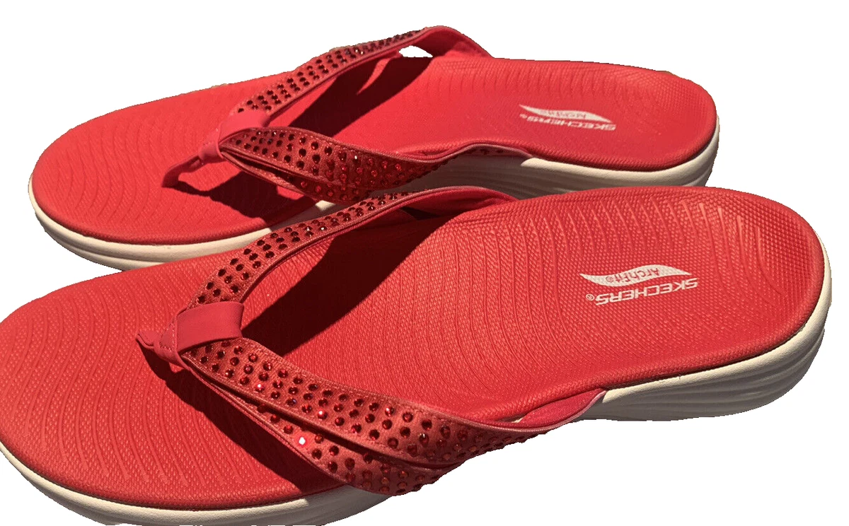 Skechers sandals red deals