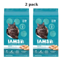 2 pack Iams Proactive Health Indoor Weight and Hairball Care Dry Cat Food 22lb