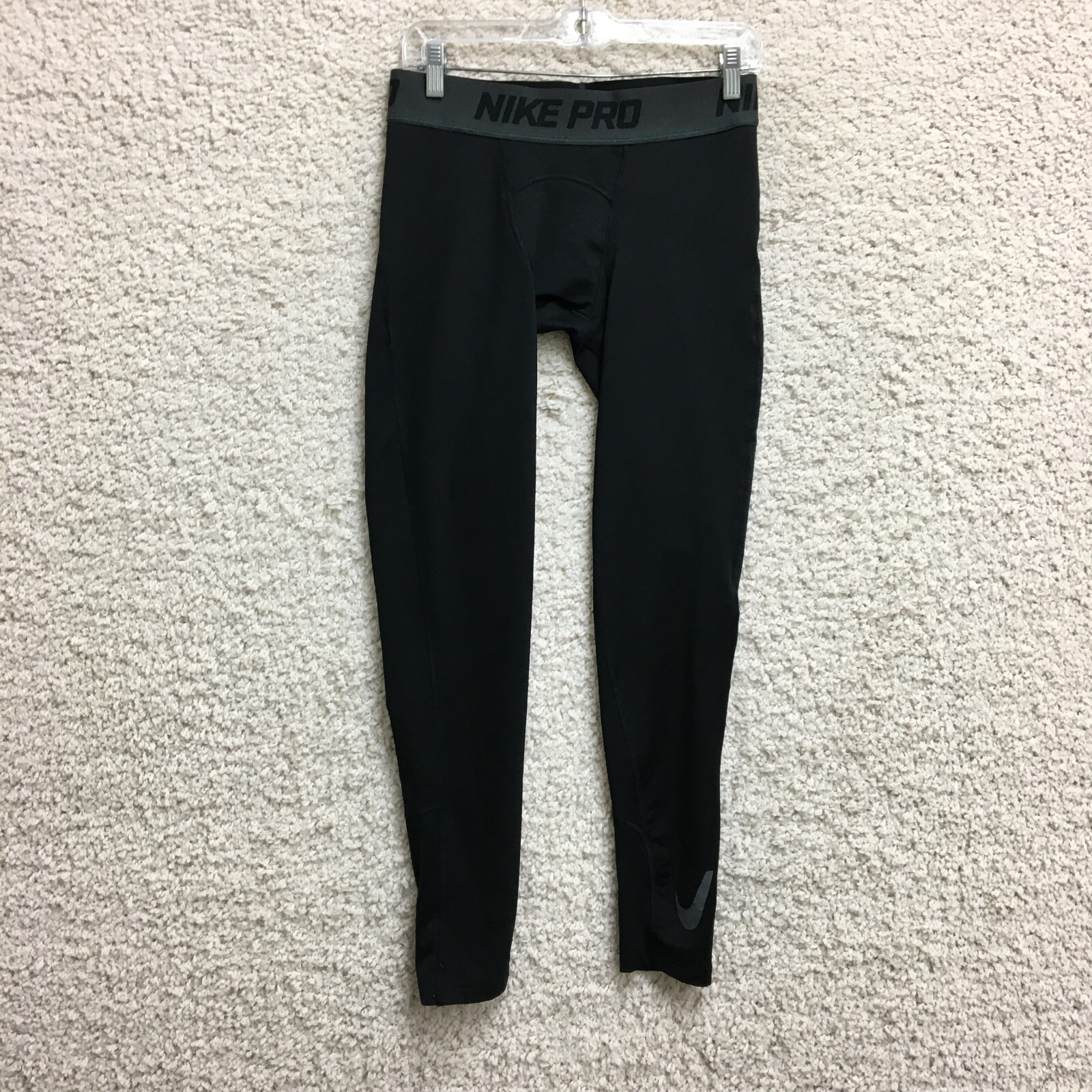 Nike Pro Dri-Fit Black Leggings for Women Large Stretch Yoga Swoosh Pull-On