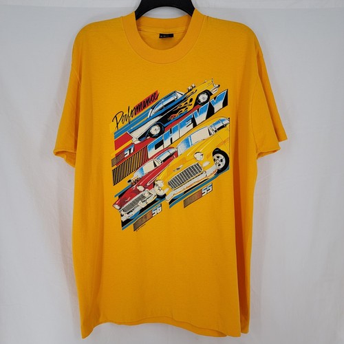 Screen Stars Best Performance 55 56 Chevy Graphic T-Shirt Gelb Herren XL