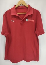 Puma Ferrari Polo Shirt Red Corso Pilota Avanzato Racing Short Sleeve Mens Large