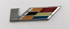 2004-17 CADILLAC CTS ATS V EMBLEM 3.5" X 1" CHROME NEW