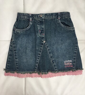 Girls Denim Skirt with Pink Trim Size 3-4 Years UK
