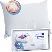 100% Luxury down Pillows Queen Size Pack of 1 - Family Made in New York - Breath