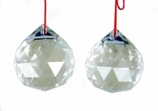 40MM BALLS 2 PACK LARGE CRYSTAL PRISM SUNCATCHER FACETED FENG SHUI - USA SELLER