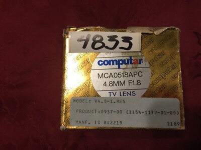 NEW OPEN BOX COMPUTAR LENS MCA0518APC 4.8MM F1.8