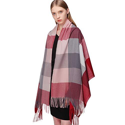 Plaid Scarfs for Women Fall Winter Scarves Pashmina Shawls and Plaid Scarf-6 - Picture 4 of 7