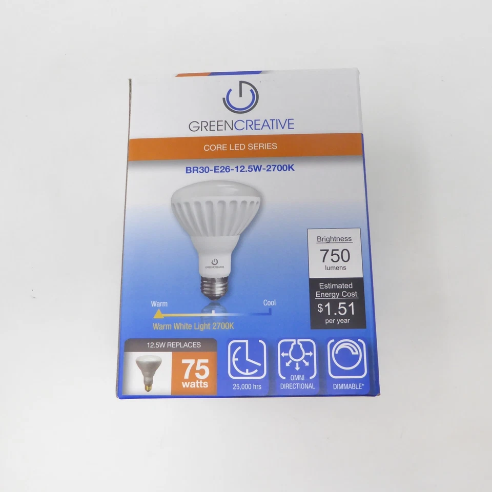 NEW GREEN CREATIVE CORE LED DIMMABLE BULB 12.5W WARM WHITE LIGHT 2700K 75 WATTS  - Image 3 of 4