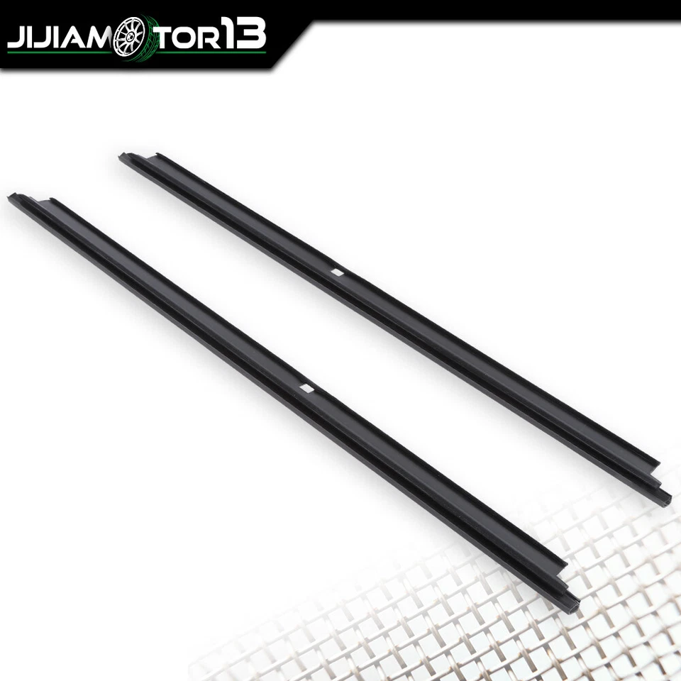 Par de tiras de sellado trasero de fieltro de barrido de ventana exterior aptas para camioneta Chevy GMC Cadillac Foto 4 de 4