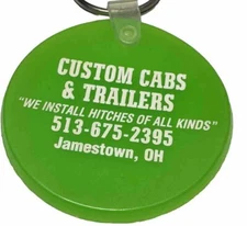 Jamestown Ohio Custom Cabs & Trailers Hitches Advertising OH Keychain Key Ring