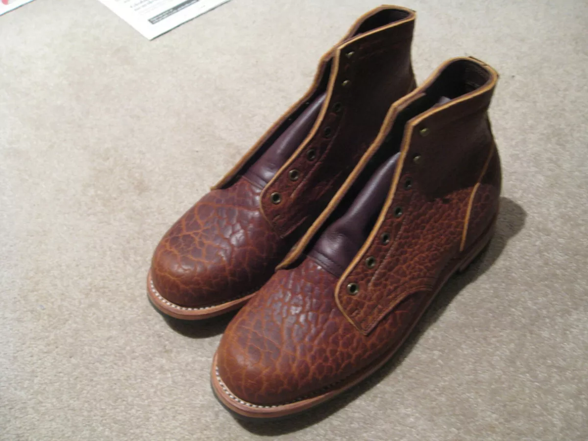 Cognac Shrunken Bison 79 Last by Truman Boot Company Size 9 UK