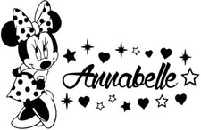 Vinyl Decal - Minnie Mouse Customize with Name , Various Colors  Sizes