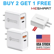 Lot USB-C Wall Charger 20W PD QC3.0 Dual Port Fast Quick Charge Power Adapter US