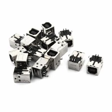 Printer Metal USB B Female 4 Pin PCB Solder Jack Socket Connector 15pcs
