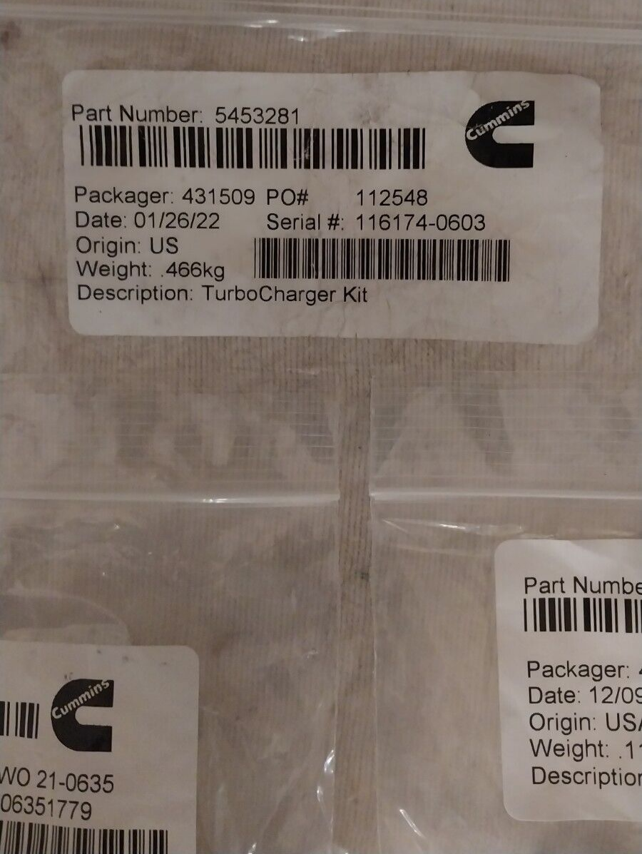 NEW, Genuine Cummins Turbo Charger Kit 5453281 Contains Kits
