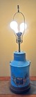 VINTAGE AMERICANA U.S.FLAG & EAGLE BLUE MILK CAN LAMP RUSTIC FARMHOUSE COLONIAL — photo 2