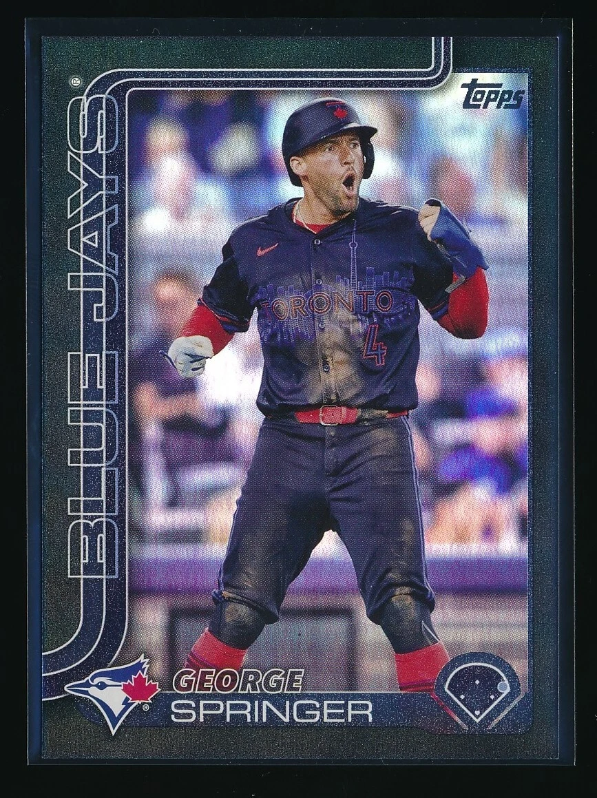 George Springer 2025 Topps Series 1 Black Foil Parallel 08/10