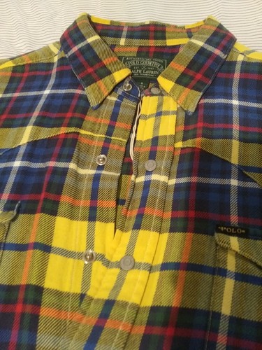 Polo Country Ralph Lauren Mens XL Plaid Button Up Snaps Long Sleeve - Picture 5 of 6