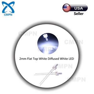 100Pcs 2mm Diffused Round Top White//Yellow LED Diodes Super Bright Light Lamp