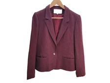 Vintage John Meyer Size 12 Burgundy Wool blend Lined Blazer Jacket Grannycore