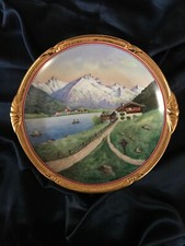 VTG Dresden Hand Painted & Signed by A.Koberez Cabinet Plate w Gold Trim 11.2