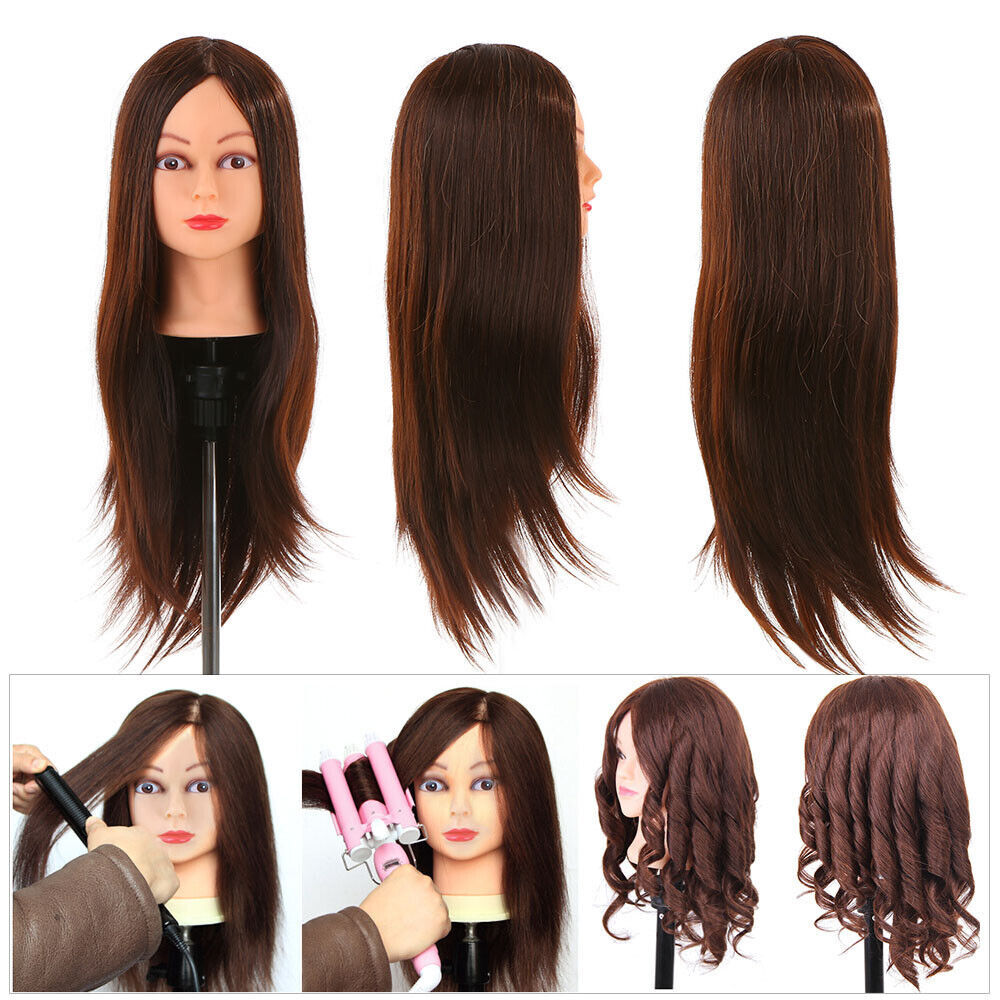 Mannequin Head With Hair Female Cosmetology Manikin Head Stand