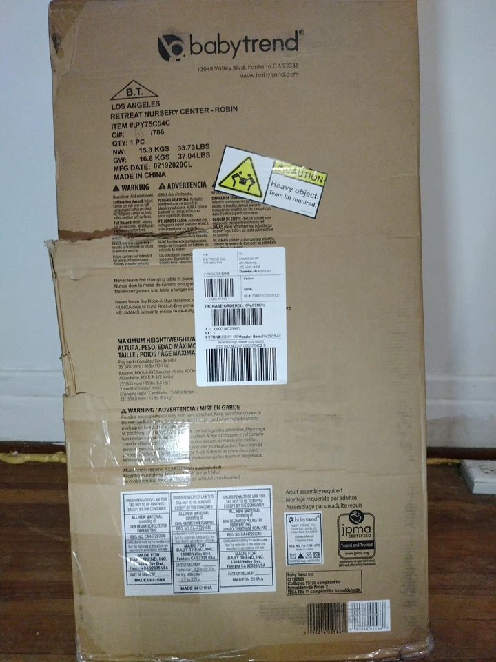 Baby Trend Retreat Nursery Center Play Yard Robin PY75C54C Foto 2 de 4