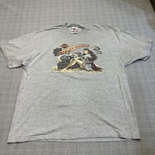 Harley Davidson Shirt Mens XL Pirate Girl Treasure Chest made in USA