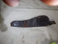 vintage leather shot powder flask with powder measurer long style 14-1/2 inch