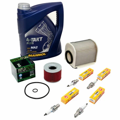 Wartungspaket für Yamaha XJR 1300 1200 95-06 Öl 4L+Luftfilter+Ölfilter+Zündkerze
