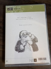 Stampin Up Cling Mount Stamp Set Santa's List Christmas