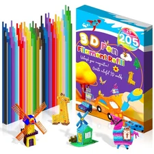 205 Pcs 3D Pen Printer Filament Refill for Start 3D Pen,25 Colors 2.5mm Thick...