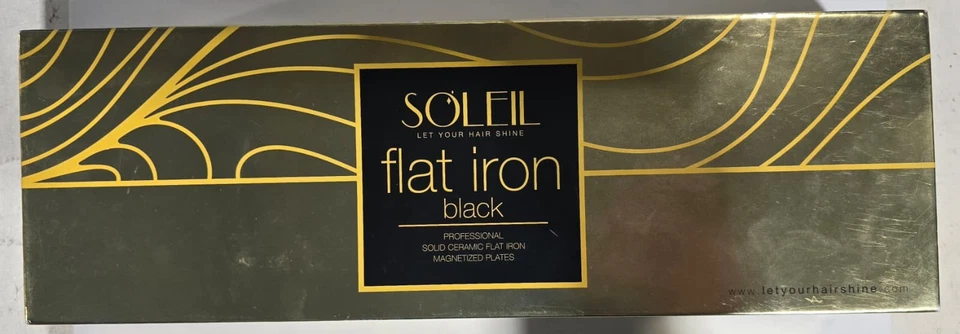 Soleil Professional Solid Ceramic Black Flat Iron Magnetized Plates- open box - Image 2 of 2