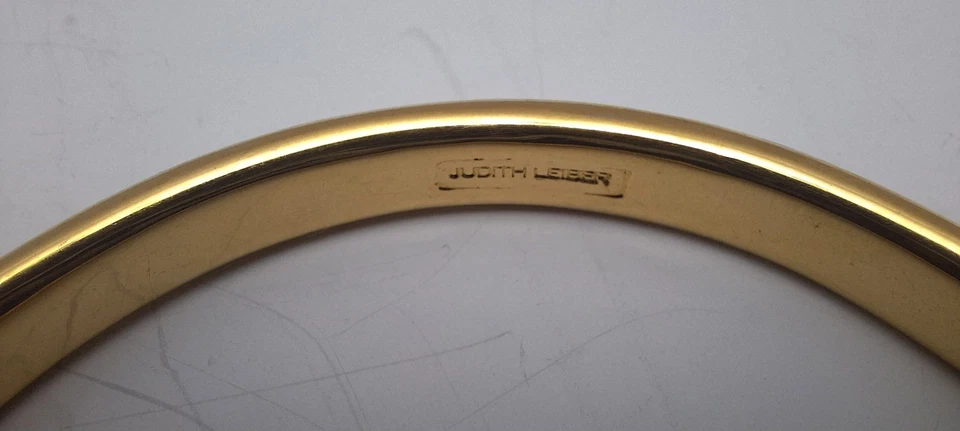 Brazalete Brazalete Brillante Judith Leiber Tono Dorado Rosa Pavé Cristal Foto 3 de 3