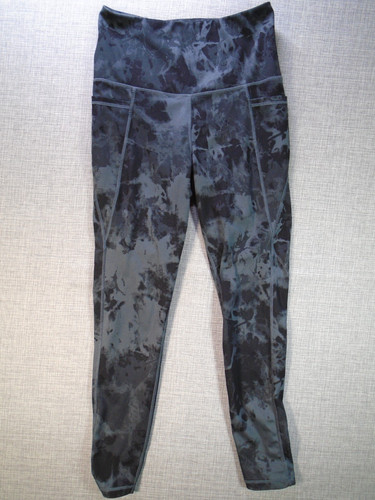 Danskin Leggings Women's Size Small High Rise Tie Dye Black & Gray Marble Dance