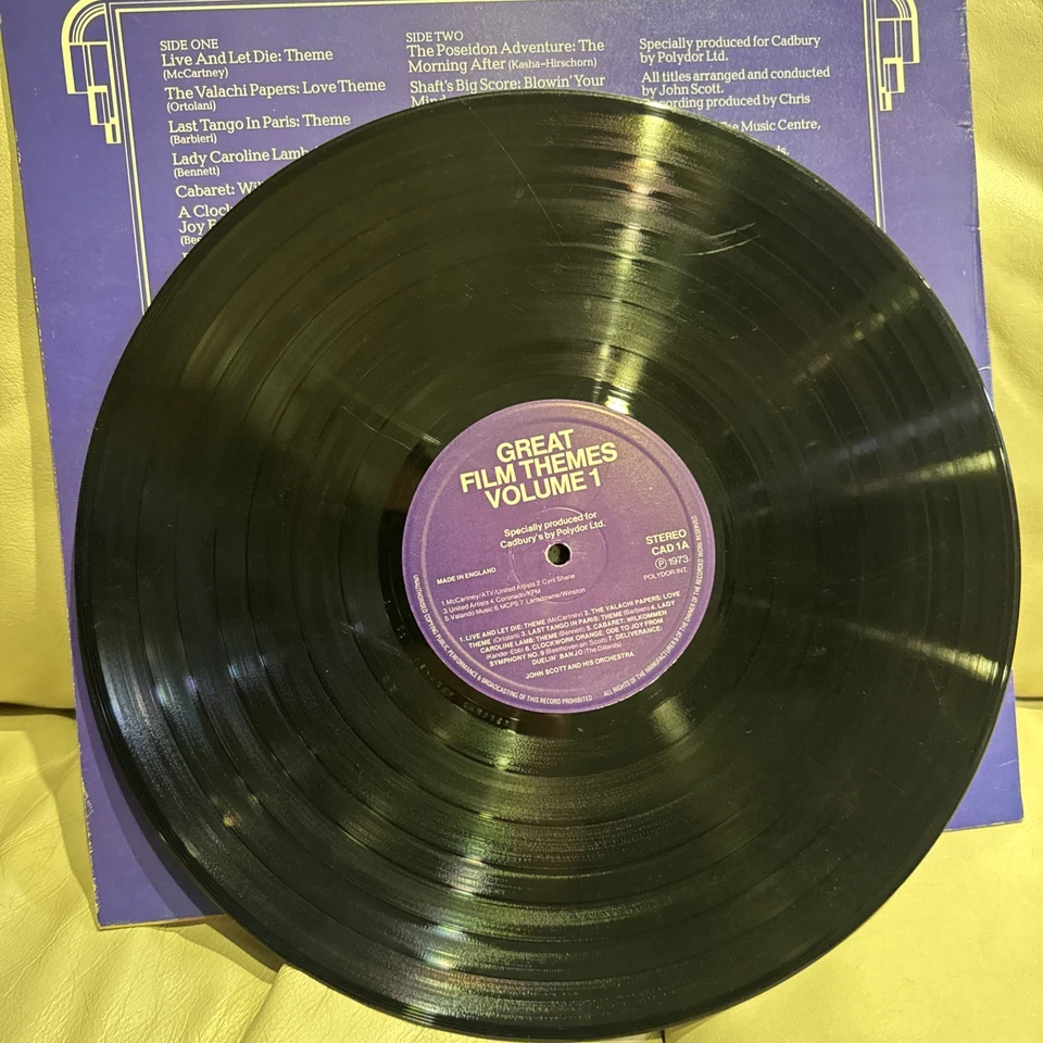 John Scott GREAT FILM THEMES Soundtracks LP Cadbury Godfather Sleuth James Bond - Image 4 of 4