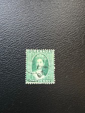 Timbre - Grenade - One Penny - Reine Victoria - Sn GD 5B - Vert - Occasion