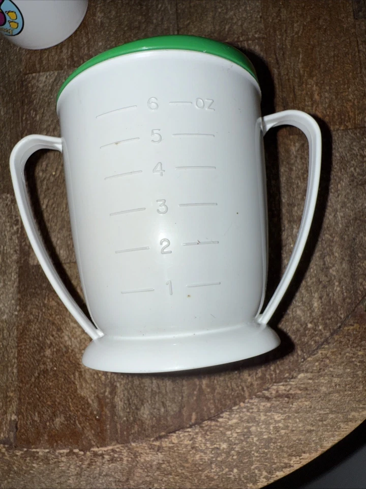 Tazas de plástico vintage x2 Barney El dinosaurio púrpura 1992/93 bebé doble mango Foto 4 de 4