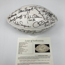 Johnny Unitas Len Dawson Nitschke Hall Of Fame Multi Signed Football 27 Sigs JSA