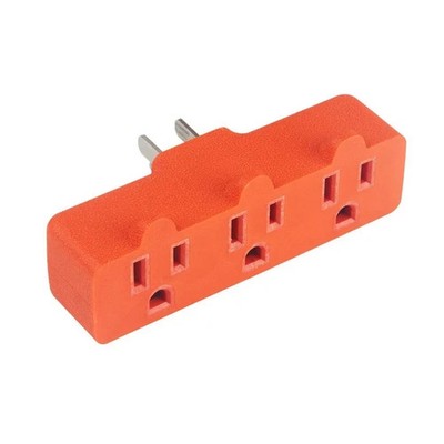 Heavy Duty 3 Outlet Wall Tap Adapter Grounded 15A 125V Triple Plug Splitter