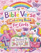 Bible Verse Coloring Book For Girls: Bold And Easy, 50 Beautiful Verses, Grow In