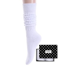Slouch Socks for Women - White Slouchy Socks with Scrunch Effect - Perfect 80...