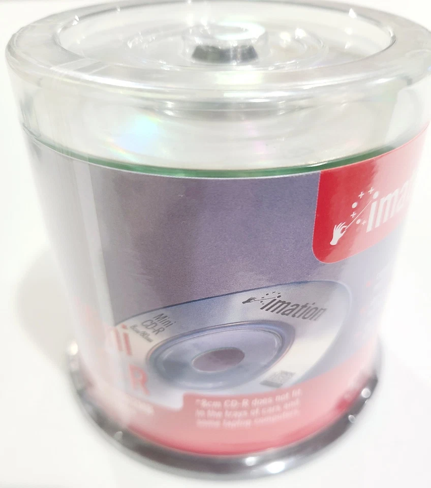 Imation Mini CD-R 50-count Spindle 23 MIN 202 MB 8 cm 80 mm New/Sealed - Image 3 of 3
