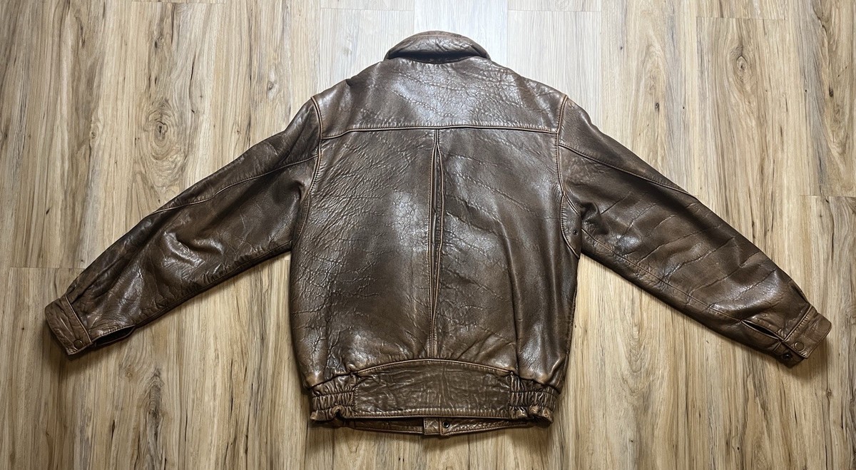 1*4様 90s vintage BALMAIN leather bomber Balmain Leather Bomber Jacket, Brand Size 48 (US Size 38