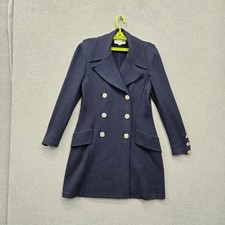 St. John Collection By Marie Gray Women Blazer 8 Navy Blue Double-Breasted READ