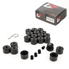 20x Felgen Radschrauben Sechskant Kappen diebstahlhemmend 17mm schwarz für DACIA