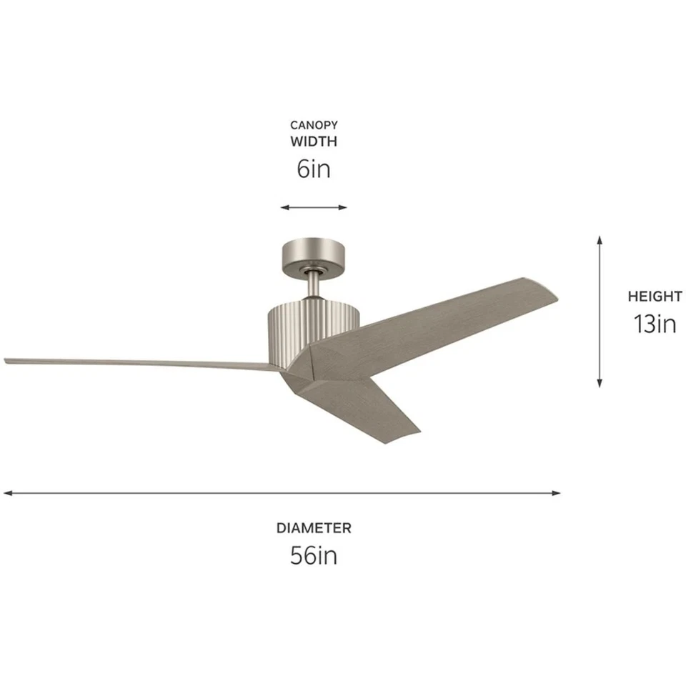 Kichler Lighting 330130NI Almere Indoor Ceiling Fan Brushed Nickel - Image 3 of 4