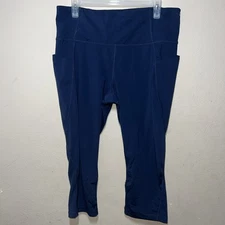 Xersion Womens Activewear Capris Pants PLus Size XL Extra Large Dark Blue Gym